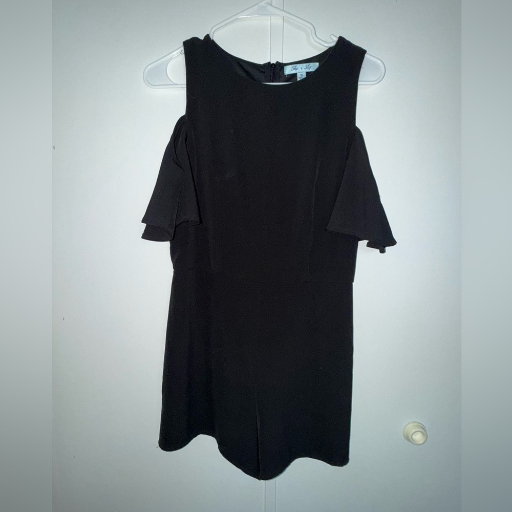 Black Cold Shoulder Romper